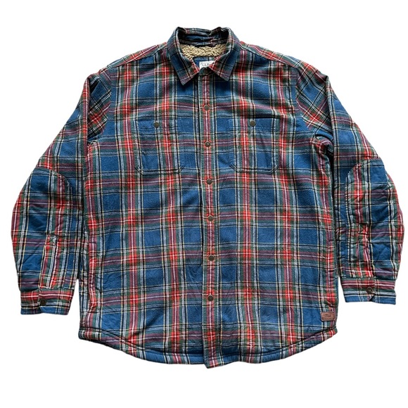 L.L Bean Sherpa Lined Plaid‎ Snap Buttun-Up  Size: Large - Picture 1 of 4